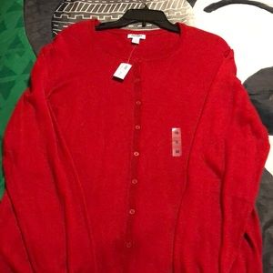 Old Navy red cardigan